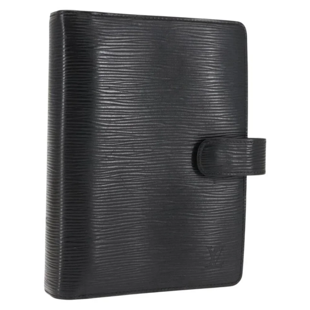 LOUIS VUITTON Epi Agenda MM Day Planner Cover Black R20042 LV Auth am9288